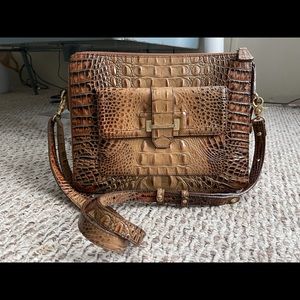 New Brahmin Theo Toasted Almond Crossbody Purse